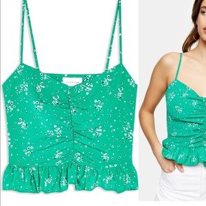 Topshop Ruched Peplum Cami